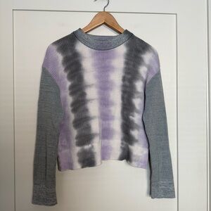Rails Karis Aqua Tie Dye Sweater Womens Sz S Gray Knit Organic Cotton Cashmere